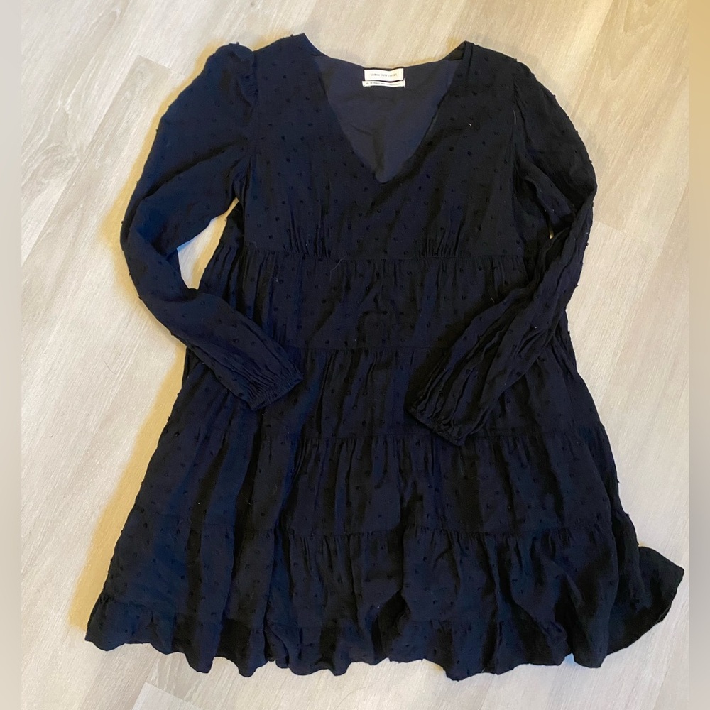 Urban Outfitters black long sleeve layered mini dress